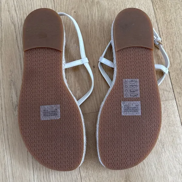 Michael Kors Espadrille Sandals Samara Size US8 White Beige Gold - Image 4