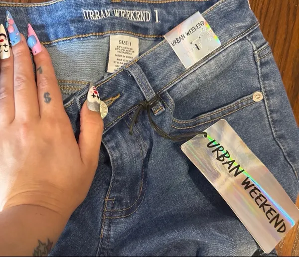 Butterfly flare jeans Blue Size XXS - Image 3