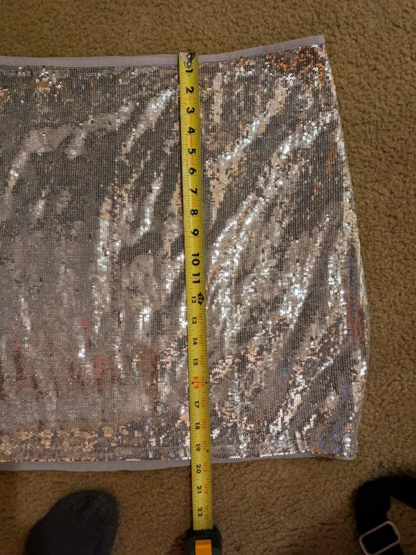 Forever 21 sequin shimmer lined pencil;Mini Skirt Sz 2X - Image 13
