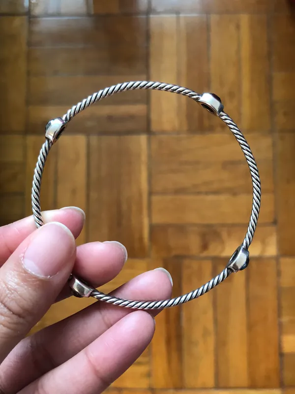 David Yurman Onyx Stone Bangle Bracelet - Image 7