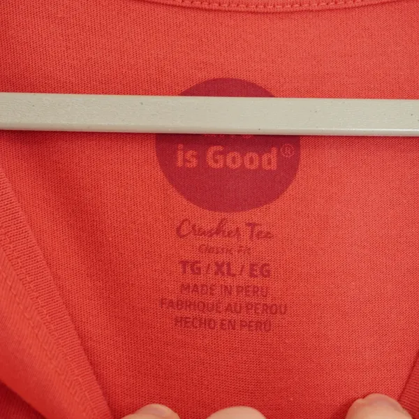 Life is Good Women's XL Crusher Tee Coral Red USA Mandala Flower Graphic Shirt - Image 3