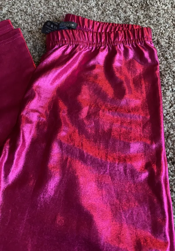 Soho Girls Fuchsia Metallic Leggings - Image 2