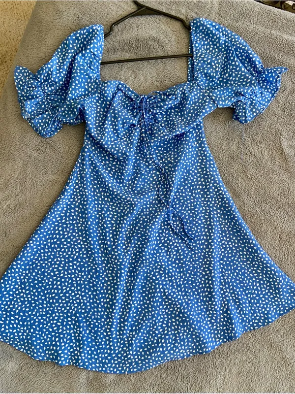 SHEIN Blue Polka Dot Mini Skirt - Image 3