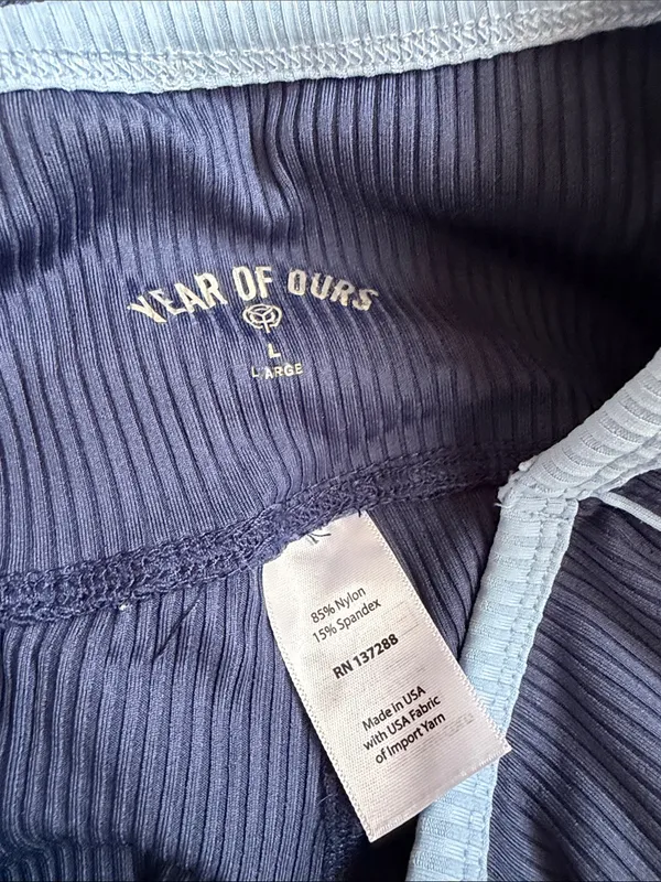 Year of Ours blue top and biker shorts set - Image 2