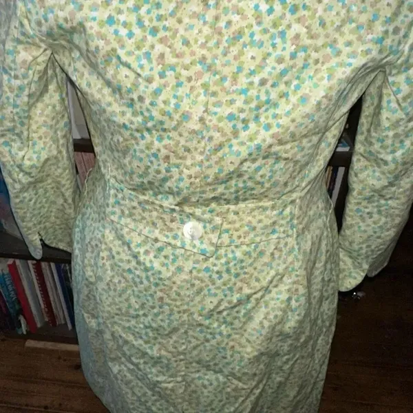 Express green & yellow vintage floral s belted trench coat - Image 3