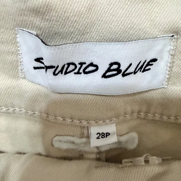 Studio Blue Womens 28P Pearl Beige Cropped Wide Leg High Rise Pants SB117721PFM - Image 5