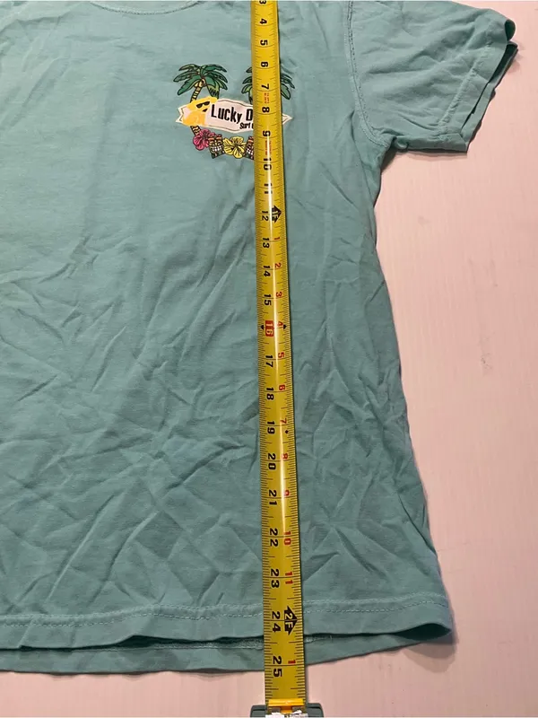 Lucky Dog Surf Co Sea Bright NJ Aqua Blue T Shirt Sz S - Image 5