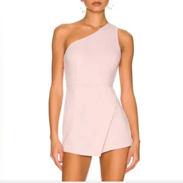 superdown Hot Pink One-Shoulder Romper - Image 2
