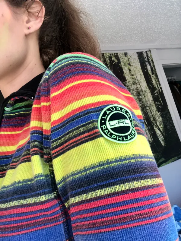 L RL Lauren Active rainbow quarter zip - Image 2