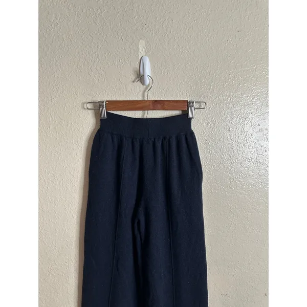 Naadam 100% Cashmere Washable Pants in Indigo Wide Leg Womans XXS - Image 7