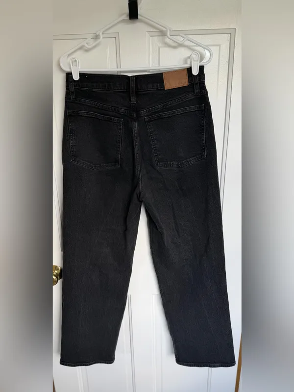 Madewell Perfect Vintage‎ Wide-Leg Jeans Black High Rise 28 - Image 2