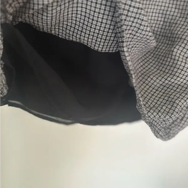 American Eagle Micro Check Mini Skirt Size XS Black White - Image 6