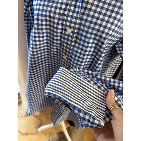 Lauren Ralph Lauren Blue Checkered Long Sleeve Button Down Size XL - Image 4
