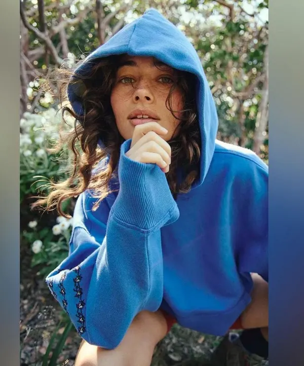FP Movement At My Best Embroidered Sweat Hoodie In Steller Blue Size:S All embroidered No refunds or cancellation’s - Image 2