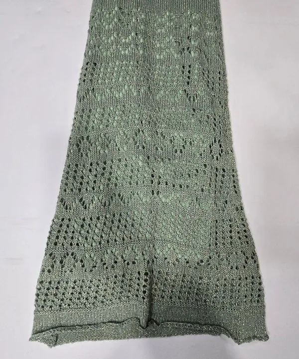 SNDYS x REVOLVE Strapless Crochet Maxi Dress in Green Shimmer - Image 4