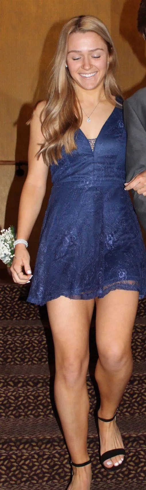 Lulus Navy Lace Mini Dress - Image 3