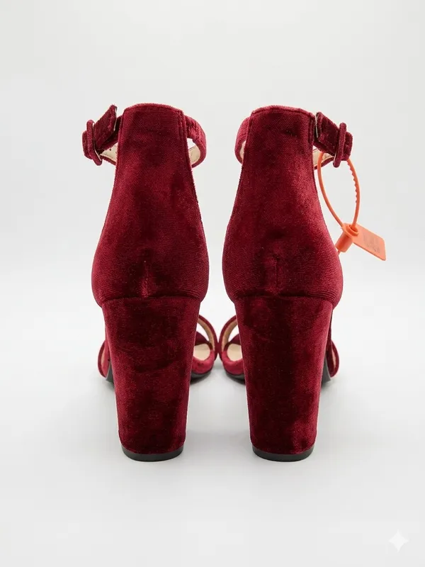 White House Black Market heels burgundy ankle toe straps. Size 8M - Image 4