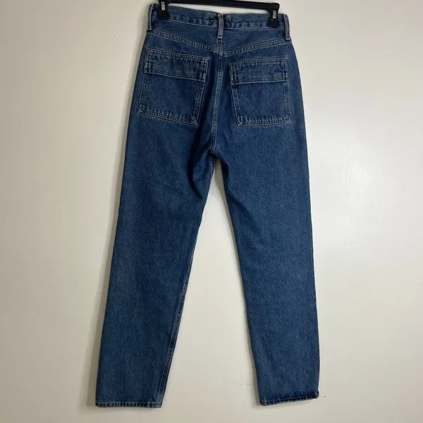AGOLDE Women's Size 23 High Rise Tapered Utility Jeans Blue Denim Straight Leg - Image 3