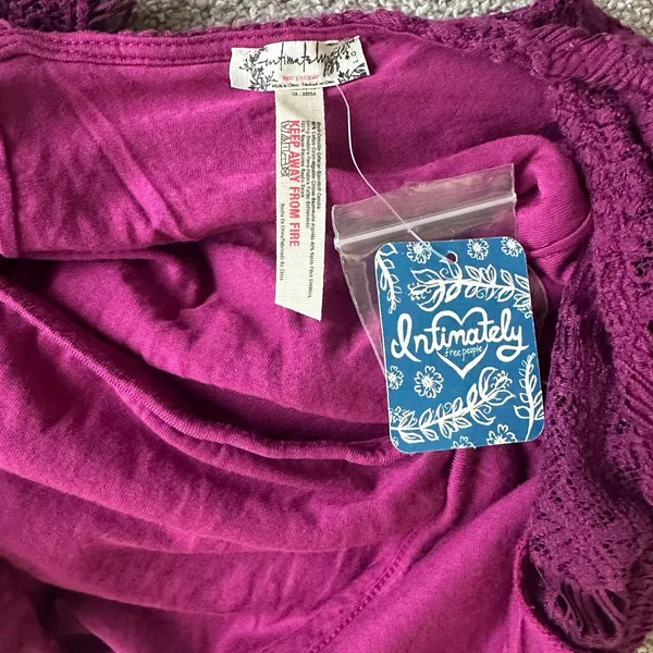 NWT Free People Daydream Floral Lace Mini Dress Magenta Purple Open Back Size L - Image 6