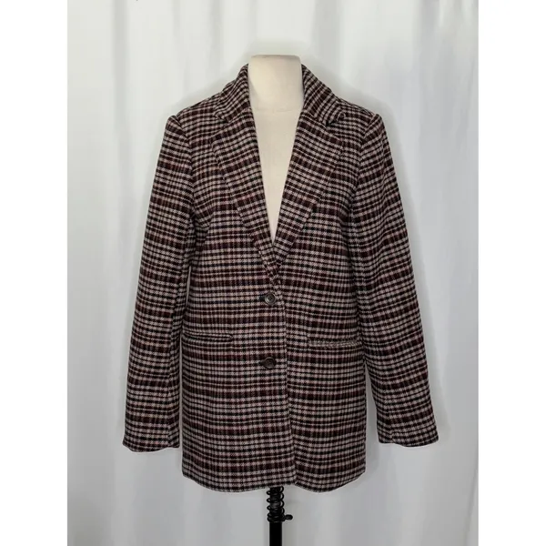 ABERCROMBIE & FITCH Heavyweight Wool Blend Blazer Coat Preppy Academia Small - Image 2