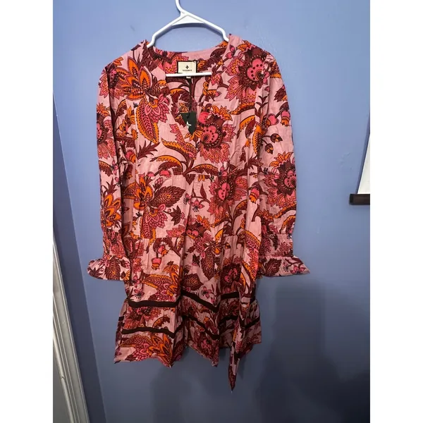 Tuckernuck Kenzo Beach Sunset Chintz Pink Floral Cotton Coverup‎ Dress XL NEW - Image 4