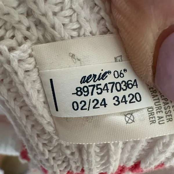NWOT Aerie Beyond Cropped Sweater Womens Striped Cotton Knit Oversized Size XL - Image 8