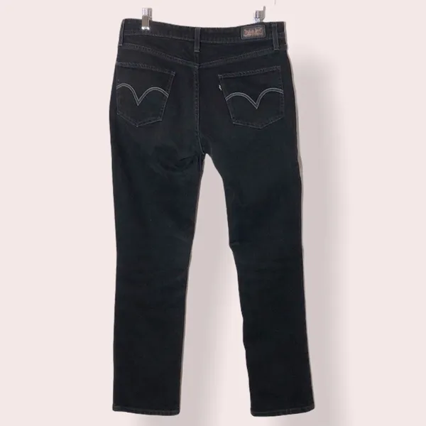 Levi’s Black Mid Rise Skinny Jeans 8 Dark Denim - Image 2