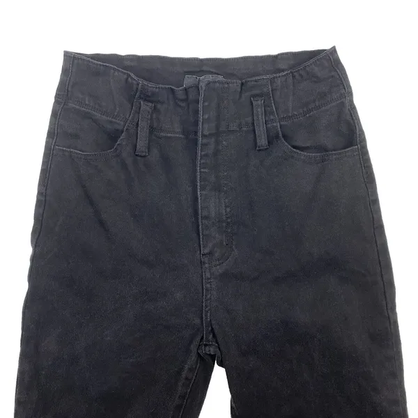 VICI Los Angeles Ultra High Waist Flare Leg Frayed Hem Black‎ Jeans Size Large - Image 2