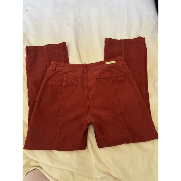 Pilcro Letterpress STET Corduroy Pants 27 Rust Red Straight Leg Anthropologie - Image 5