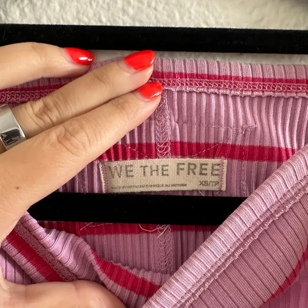 Free People Ribbed Mia Stripe Tank Top in Orchid Combo Size XS - Image 4