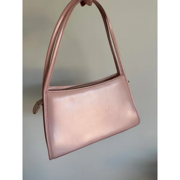 Baby Pink Faux Leather Handbag - Image 5