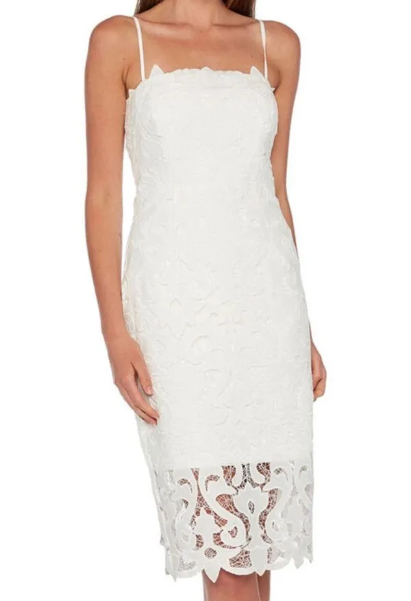 EUC BARDOT Lina Lace Shift Dress White Size 6 - Image 2