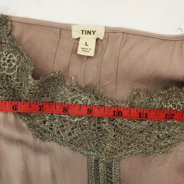 Anthropologie Tiny pink and gold camisole blouse tank top size L - Image 6