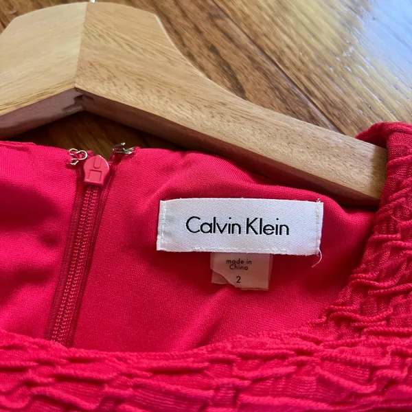 Calvin Klein Orange Textured Sheath Dress - Image 4