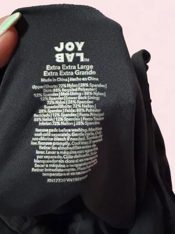 JoyLab Active Wear Black Spaghetti-Strap Mini Dress with hidden shorts - Image 4