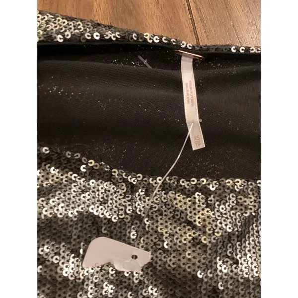 Free People Manuka Sequin Mini Dress Size XS Silver Party NWT - Image 8
