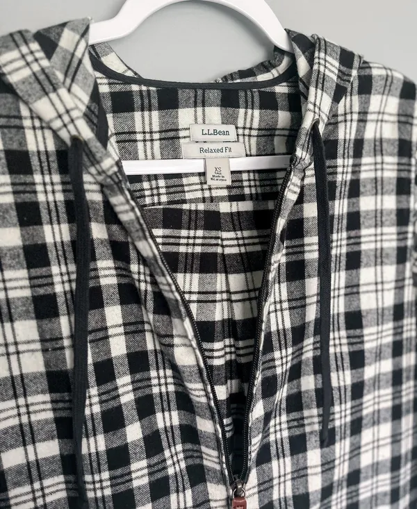 L.L.Bean Plaid Zip Up - Image 7