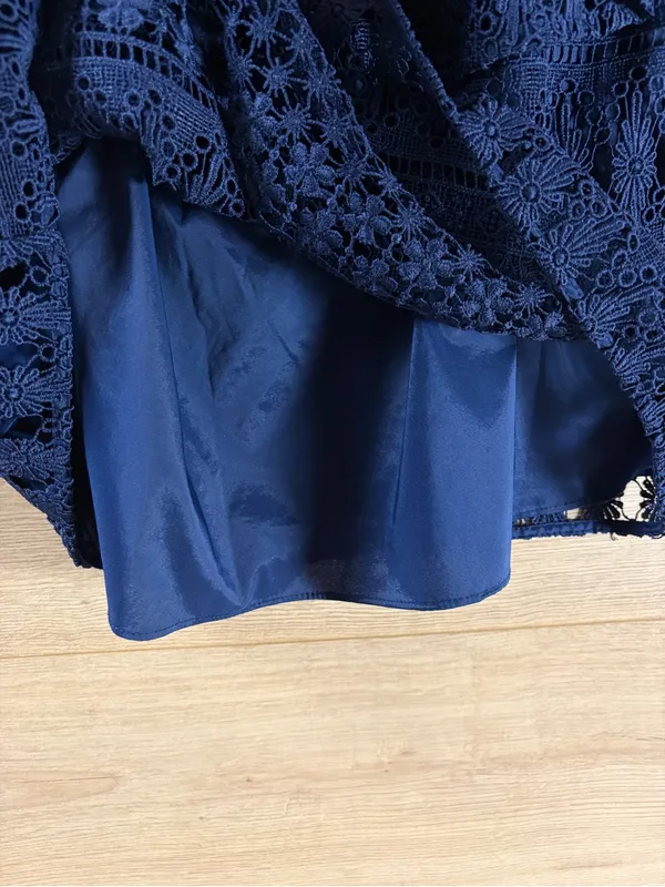 LIKELY Off-Shoulder Navy Lace Top XS - Image 7