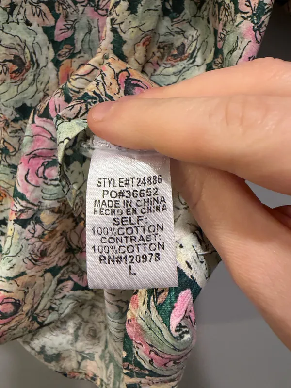 Entro Floral Detail Puff Sleeve V-Neck Peter Pan Collar Blouse Hunter Green Multi - Image 9
