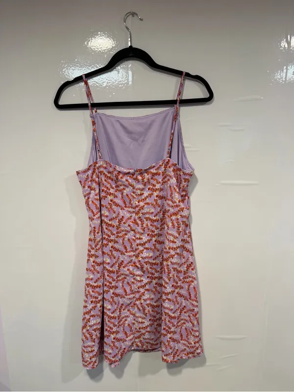 Altar’d State Pink and Orange Floral Printed Spaghetti Strap Dress - Image 4