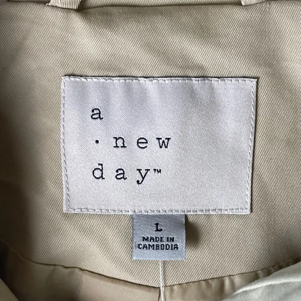 A New‎ Day Women's Tan Utility Anorak Jacket Snap Front Cinched Waist Size L NEW - Image 4