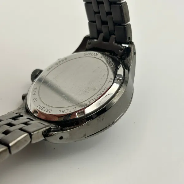 Michael Kors MK-6259 Metallic Gray Stainless Steel Chronograph Watch, Working - Image 7