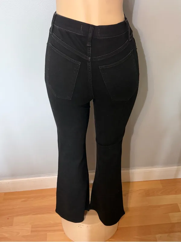 Abercrombie & Fitch Black High-Waist Flare Jeans - Image 3
