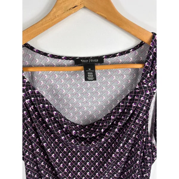 White House | Black Market Purple Gathered Side Scoop Neck Tank Size Medium - Image 2