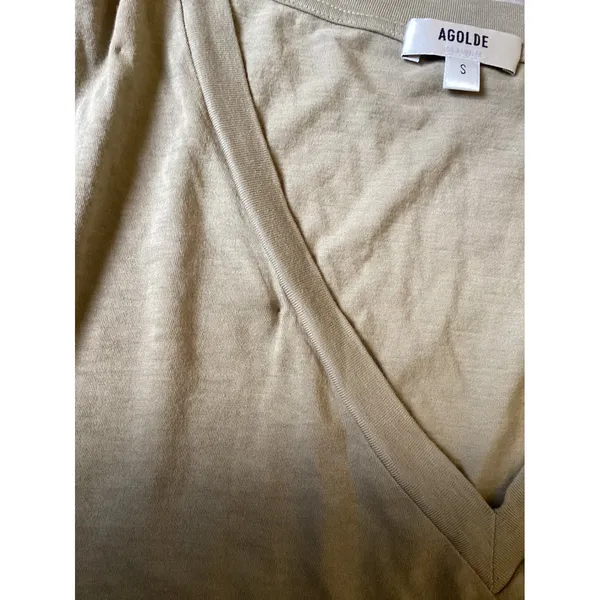 AGOLDE Risha Tee V-Neck Short Sleeve T-Shirt Tan Khaki AE3257-1628-DUP Women S - Image 5
