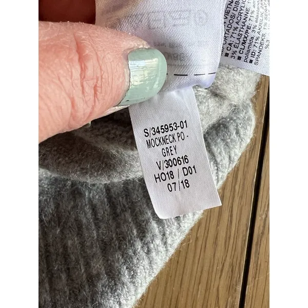 Old Navy‎ Sweater Women Size Small Gray Mock Neck Career Business Casual Preppy - Image 11