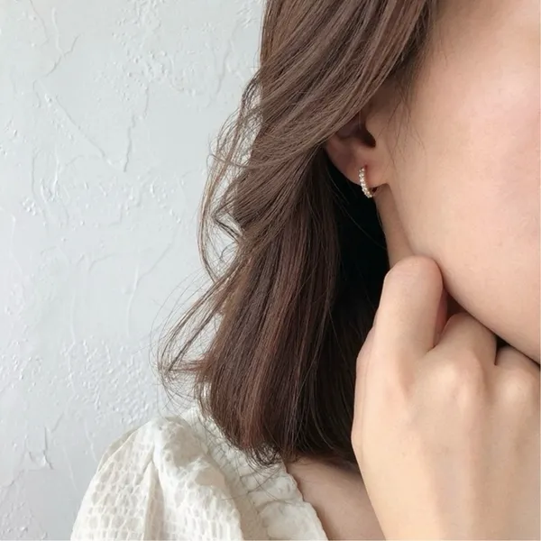 12mm CZ Small Gold Hoop Earrings for Women Men - Image 3