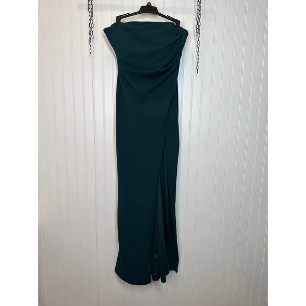Lulus Marvelous Entrance Emerald Green Pleated Strapless Dress Gala Extra Small - Image 3