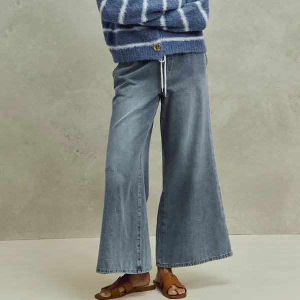SO ME Mid Rise Elastic Waist Flare Denim‎ Jeans - Image 8