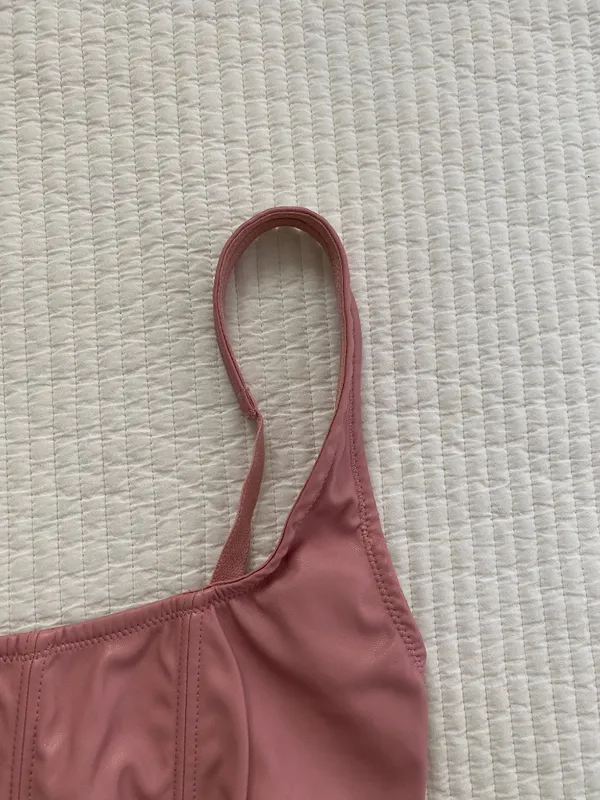 light pink corset tank top cropped - Image 2